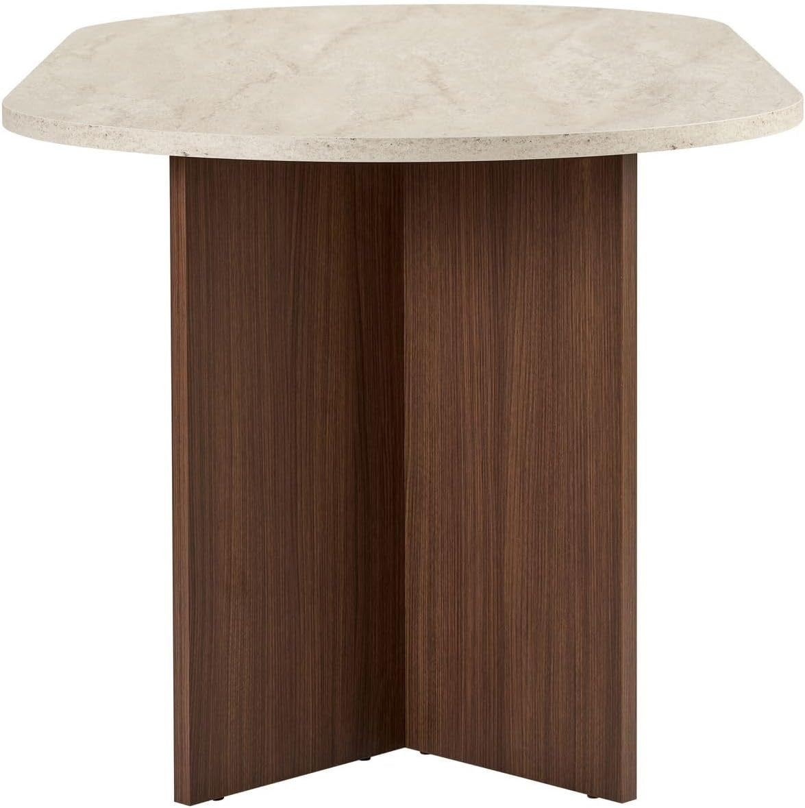 Moderner Esstisch, 180 x 90 x 75 cm, Travertine & Walnuss-Farben | 100% melaminbeschichtete Spanplatte, 25 mm Stärke | stilvolles & langlebiges Design, perfekt für zeitgemäße Essbereiche