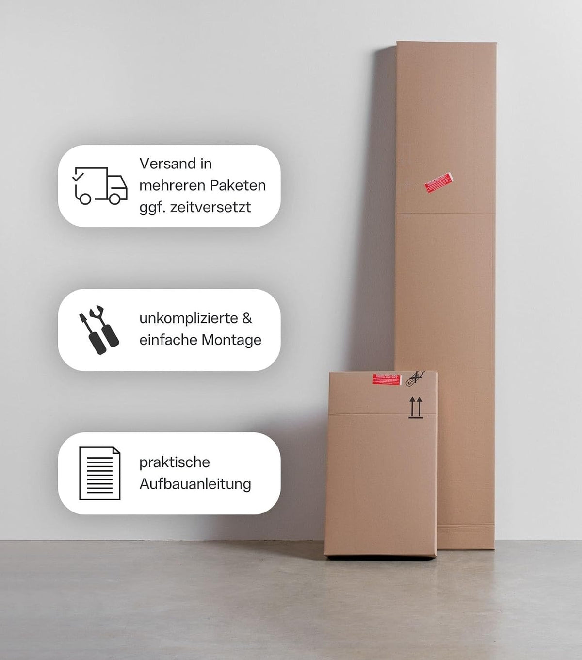 mokebo Mehrzweckschrank Besenschrank (60x180 cm) 'Der Lange' Hergestellt in Deutschland aus Holz auch als Haushaltsschrank Putzschrank Vorratsschrank Flurschrank Weiß