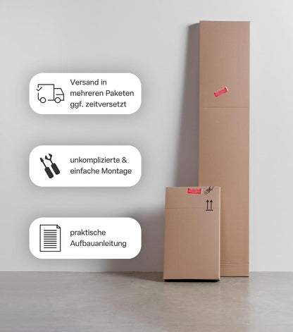 mokebo Mehrzweckschrank Besenschrank (60x180 cm) 'Der Lange' Hergestellt in Deutschland aus Holz auch als Haushaltsschrank Putzschrank Vorratsschrank Flurschrank Weiß