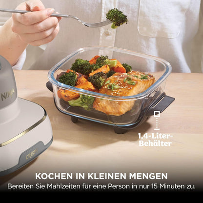 Ninja CRISPi tragbare Heißluftfritteuse Heißluftfritteuse, Stone Gold FN101EUSTGD