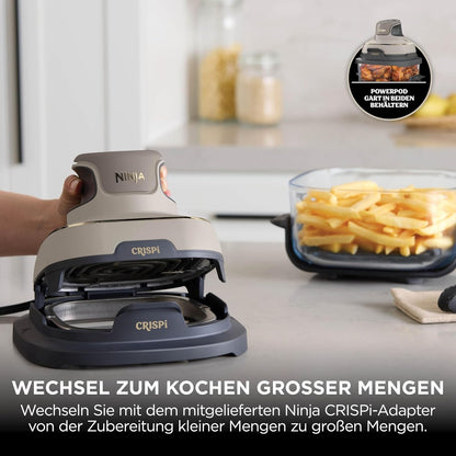 Ninja CRISPi tragbare Heißluftfritteuse Heißluftfritteuse, Stone Gold FN101EUSTGD