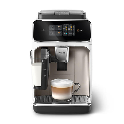 PHILIPS Kaffeevollautomat LatteGo 3300 Serie, Chrom, 6 Spezialitäten – 6 Kaffeespezialitäten, Mattschwarz