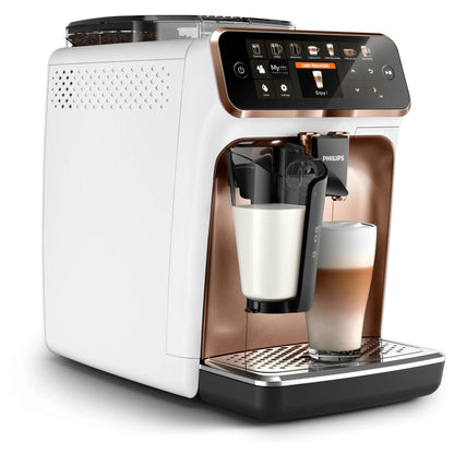 PHILIPS Kaffeevollautomat LatteGo 5400 Serie, Chrom, 12 Spezialitäten – 12 Kaffeespezialitäten, Mattschwarz