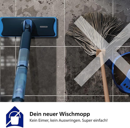 Philips OneUp 5000 Elektrischer Wischmopp, Blau, 2X sauberere Böden