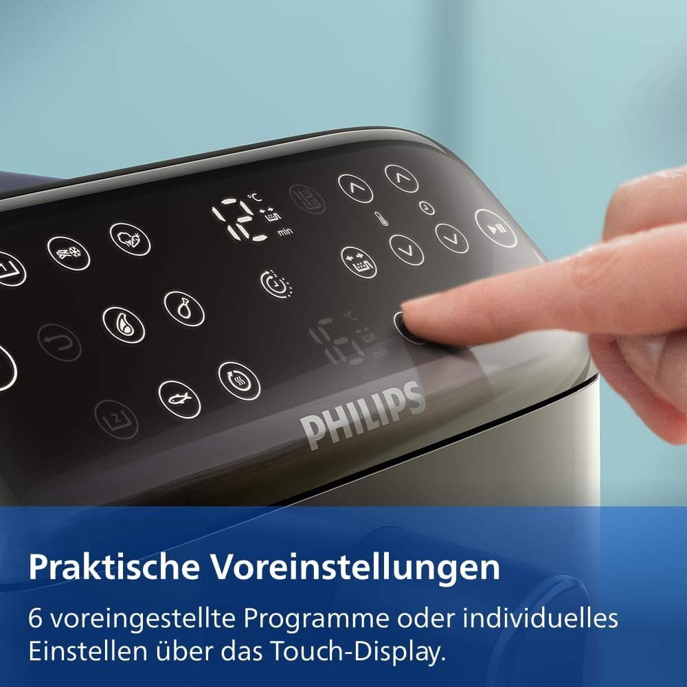 Philips Stacked Heißluftfritteuse 4000 Serie Heißluftfritteuse, Schwarz/Grau, 10 L