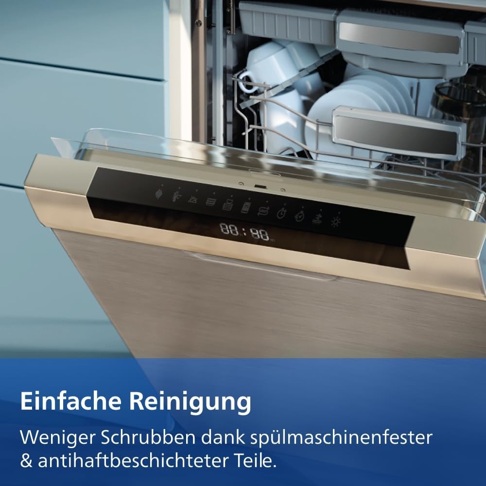 Philips Stacked Heißluftfritteuse 4000 Serie Heißluftfritteuse, Schwarz/Grau, 10 L