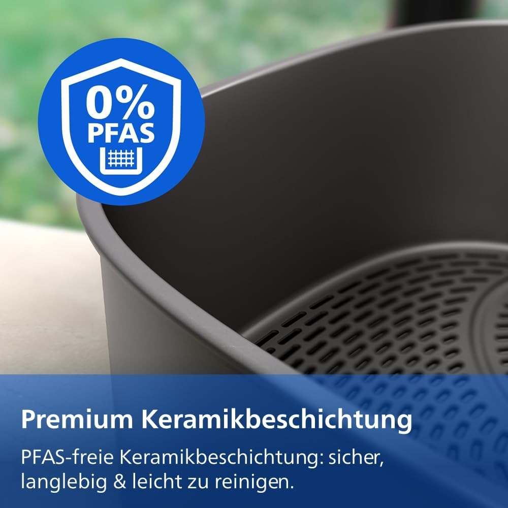 Philips Stacked Heißluftfritteuse 4000 Serie Heißluftfritteuse, Schwarz/Grau, 10 L