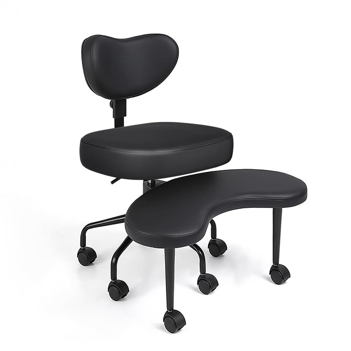 Pipersong Criss Cross Bürostuhl Ergonomisch mit Fußstütze & Rollen, Schreibtischstuhl mit verstellbaren Armlehnen – Rosa, 45cm Seat+Height Adjustable Backrest
