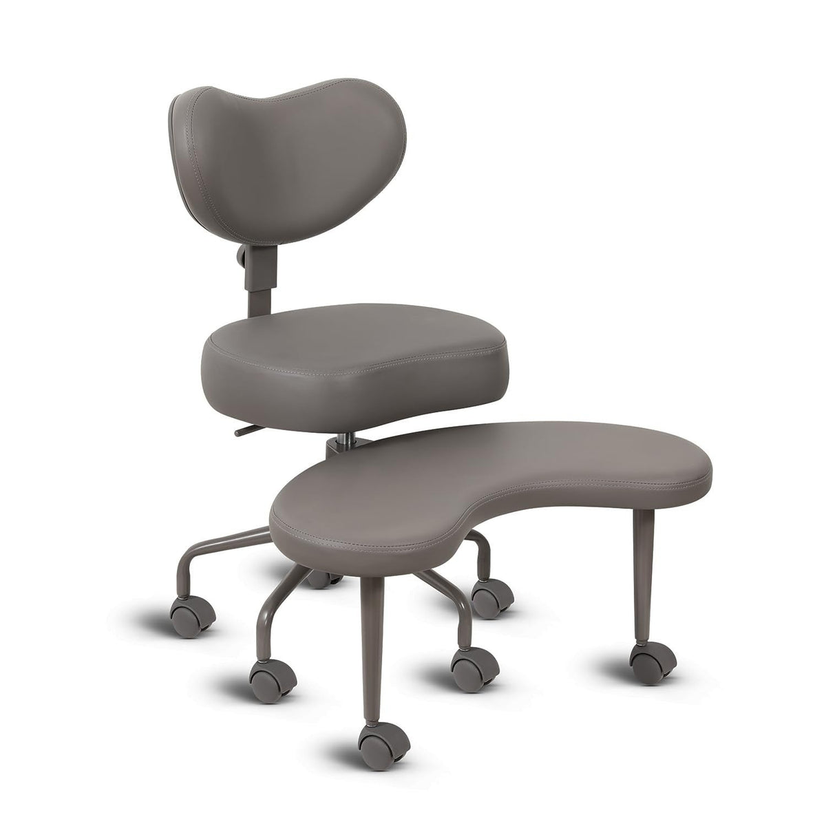 Pipersong Criss Cross Bürostuhl Ergonomisch mit Fußstütze & Rollen, Schreibtischstuhl mit verstellbaren Armlehnen – Grau, 45cm Seat+Standard Backrest