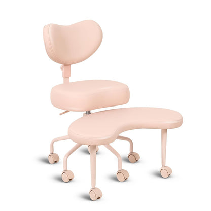 Pipersong Criss Cross Bürostuhl Ergonomisch mit Fußstütze & Rollen, Schreibtischstuhl mit verstellbaren Armlehnen – Ivory, 45cm Seat+Standard Backrest
