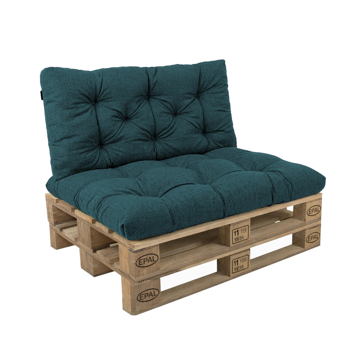 POKAR Palettenkissen Wasserabweisend Palettenauflagen Palettenmöbel Palettensofa 8er Set: Sitzkissen 120x80 + Rückenlehne 120x40, Anthrazit – Blau, 8er Set