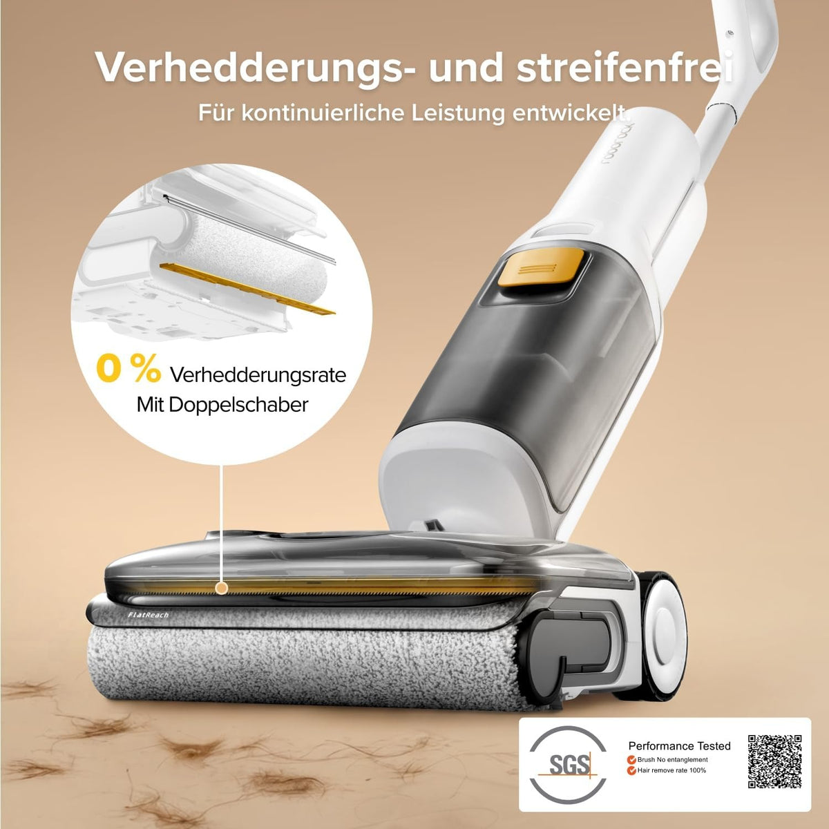 roborock F25 GT Gen 2 Nass Trockensauger, 20.000 Pa, 180° flaches Design
