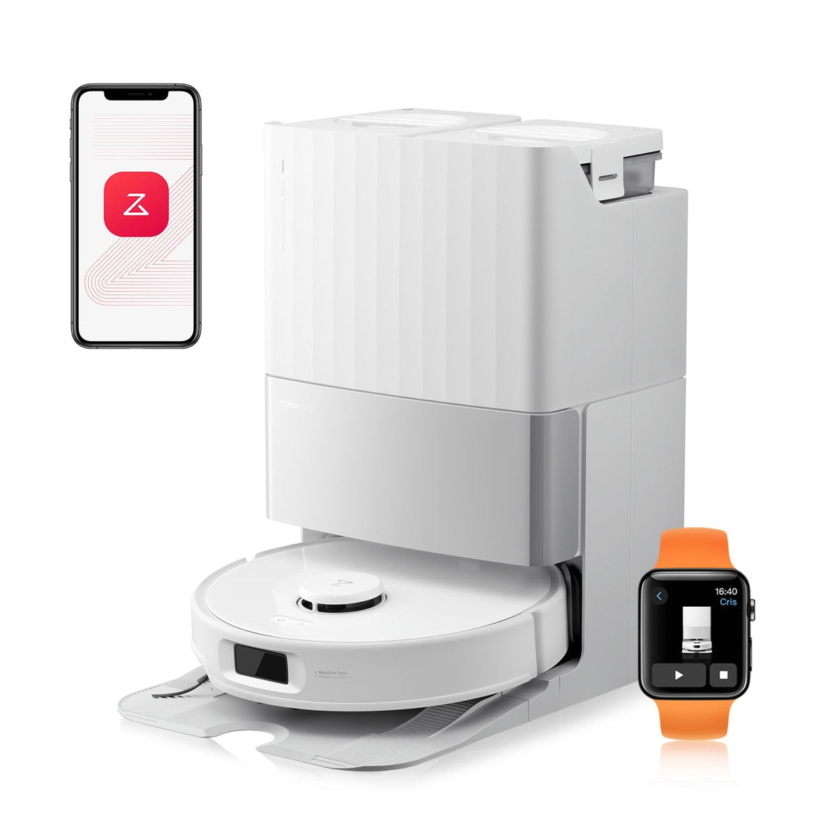 roborock Qrevo Edge 2 Saugroboter mit Wischfunktion, 25.000Pa Saugkraft – Setweiß
