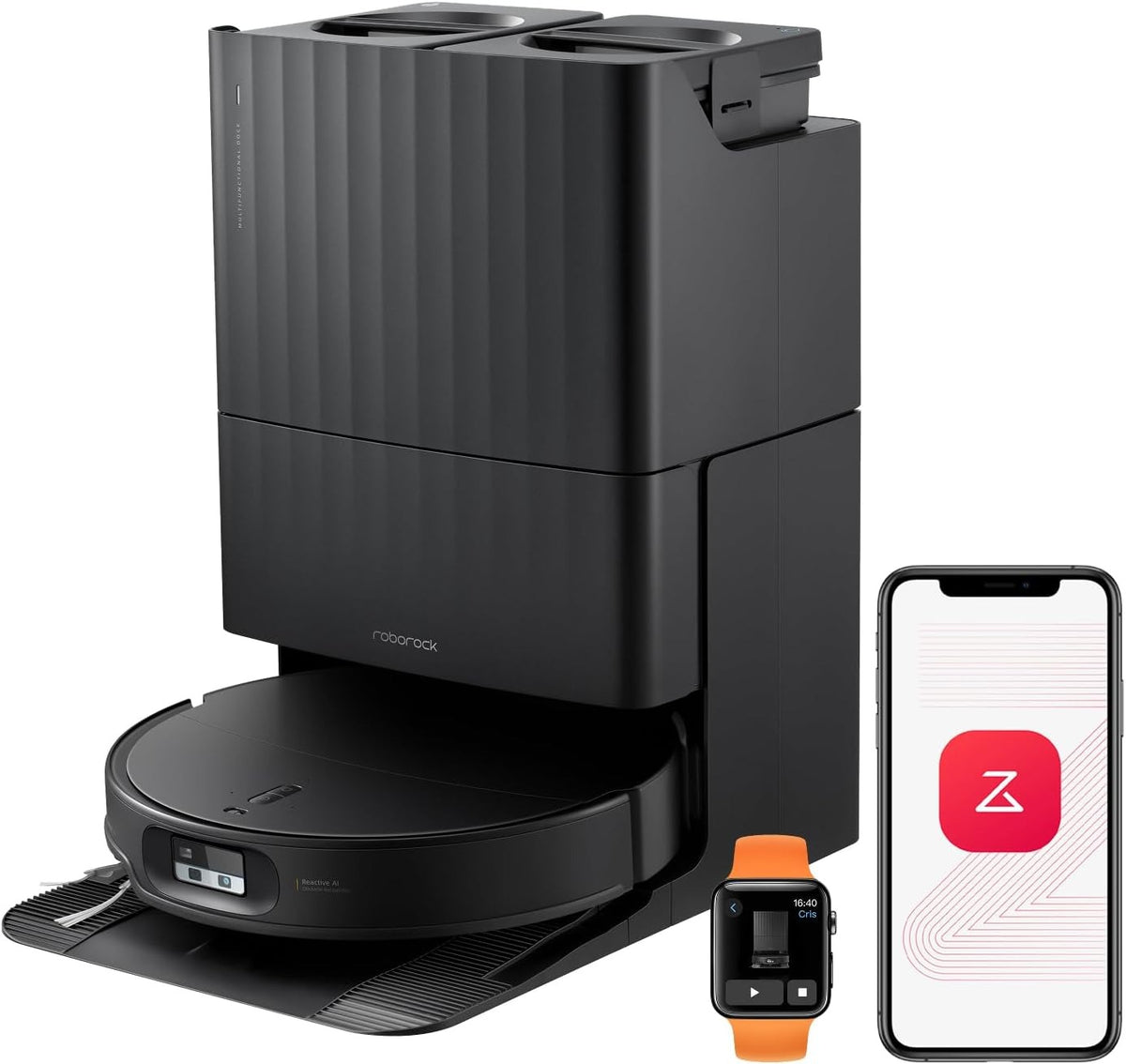 roborock Qrevo Edge 2 Saugroboter mit Wischfunktion, 25.000Pa Saugkraft – Schwarz
