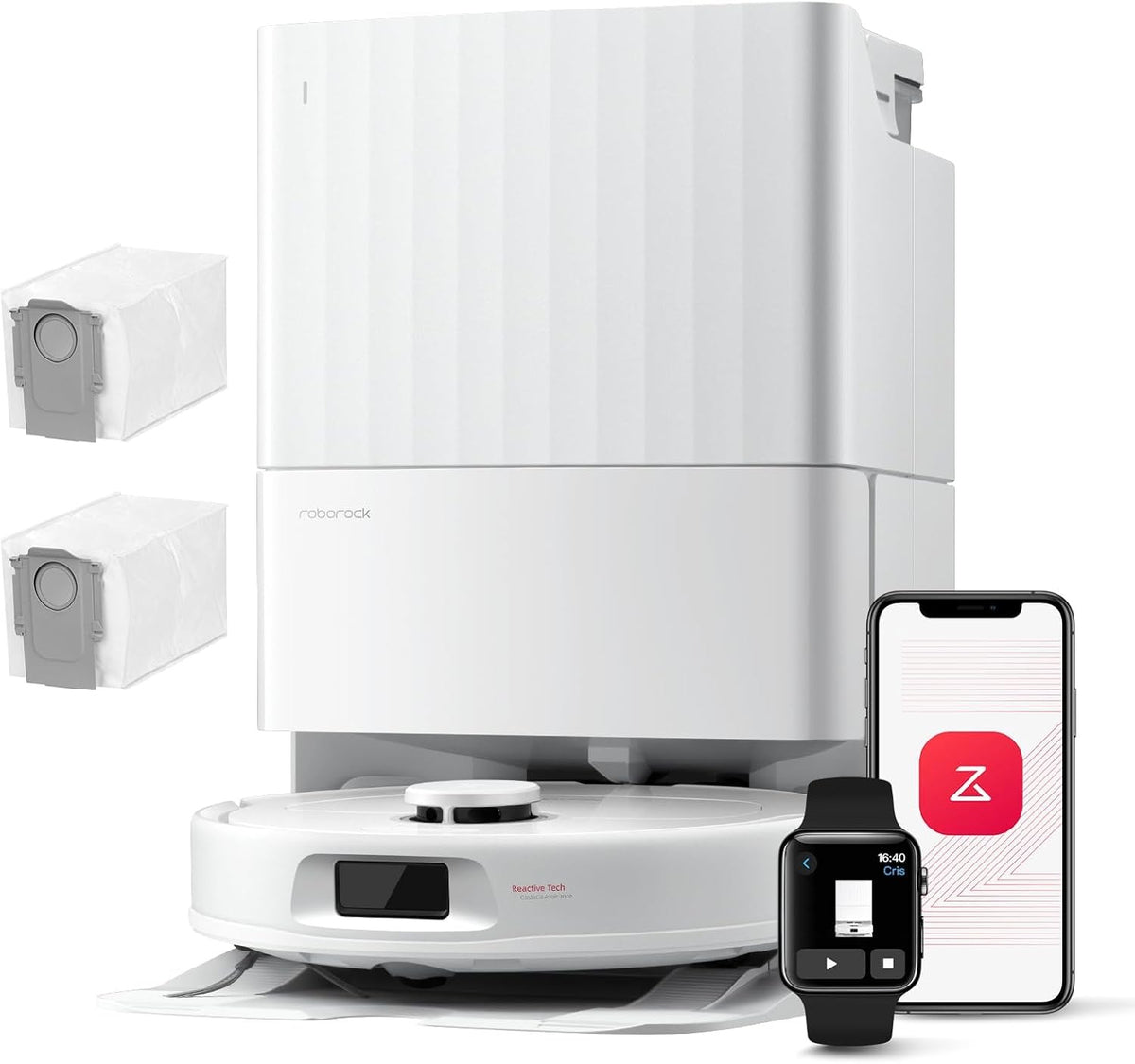 roborock QV 35A Set Saugroboter mit Wischfunktion mit 8.000 Pa Saugkraft – Setweiß