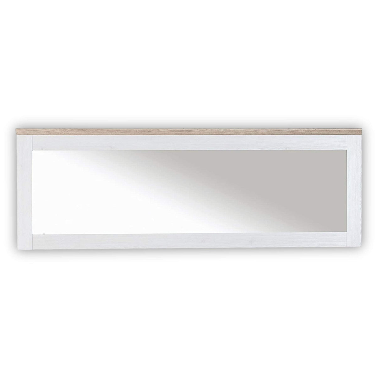 Stella Trading ROMANCE Wohnwand Wohnzimmer Set mit LED-Vitrine, Stauraum, Sibiu Lärche & Eiche San Remo – Vitrine