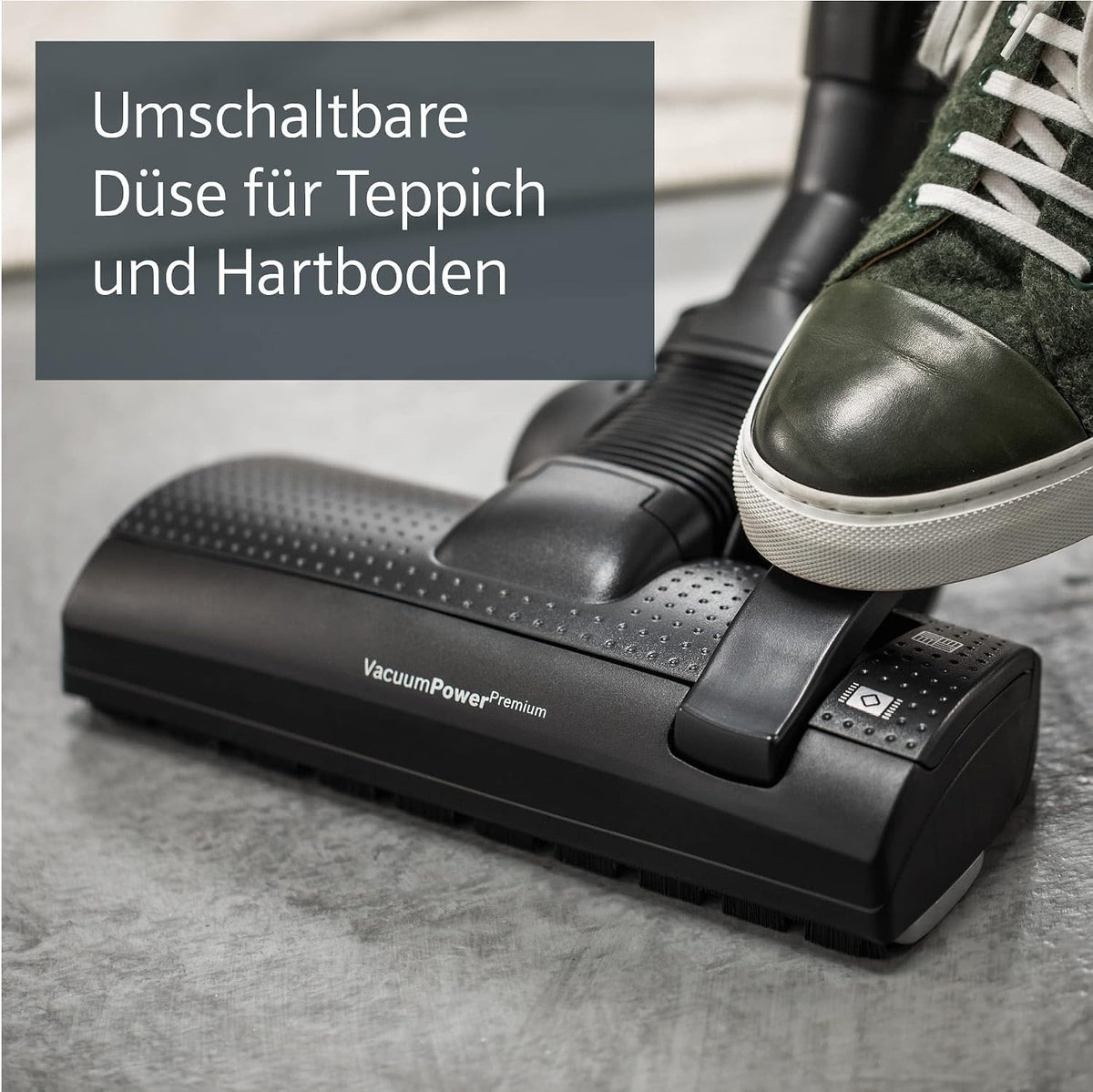 Siemens Staubsauger mit Beutel Q5.0 extreme silencePower VSQ5X1230, ideal für Allergiker, Hygiene-Filter, starke Saugleistung, Bodendüse für Parkett, Teppich, Fliesen, langes Kabel, 850 W, schwarz