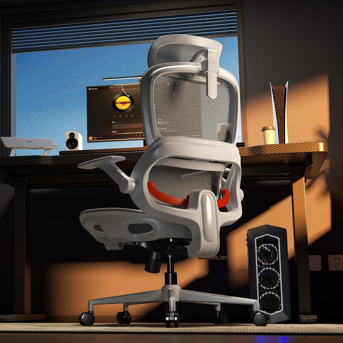 SIHOO Ergonomischer Bürostuhl Schwarz bis 150 kg – Schreibtischstuhl mit verstellbarer Kopfstütze, Lordosenstütze & Armlehnen – Modernes Schwarz
