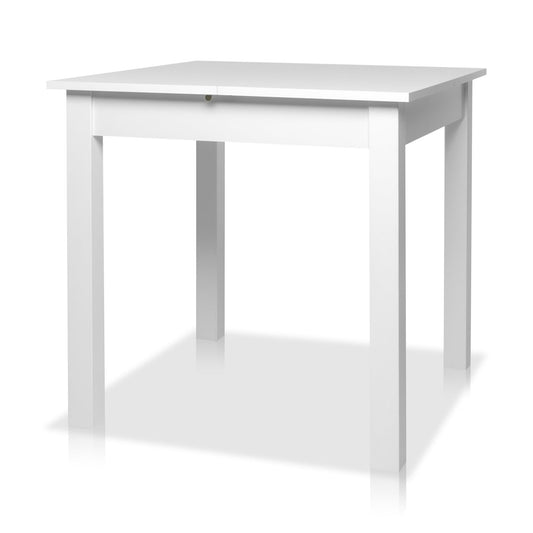 smart Esstisch 140x80 cm Asteiche, Küchentisch ausziehbar bis 180 cm, Esszimmertisch aus Holzwerkstoff inkl. erweiterbare Auszugsplatte, moderner Tisch für bis zu 8 Personen – Weiß, Ausziehbar Eckig 140x80 cm