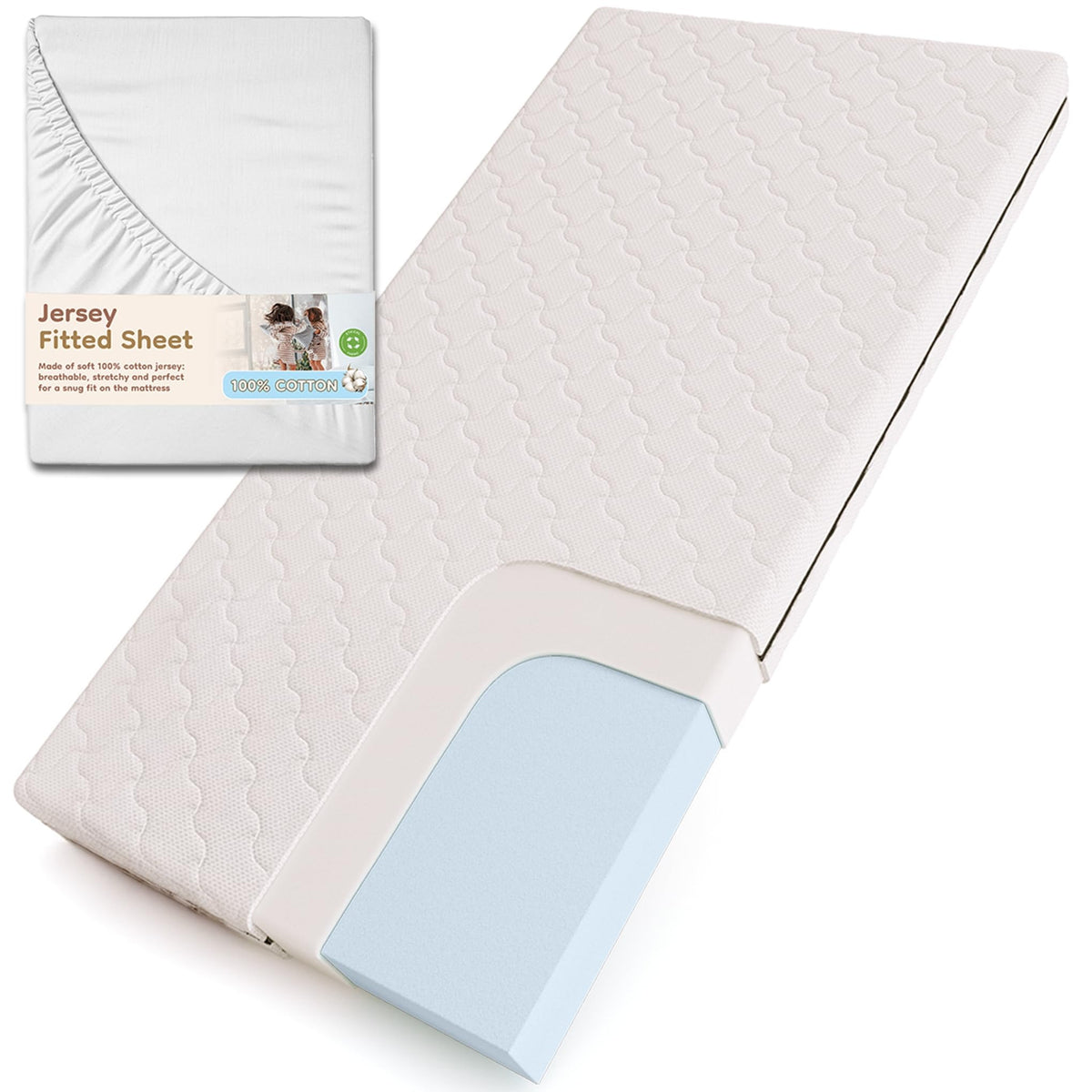 smartwood Matratze 90x200 12 cm, H2, Schaumstoff, SmartComfort – 100x200x12cm, Weiß - Ohne Spannbettlaken