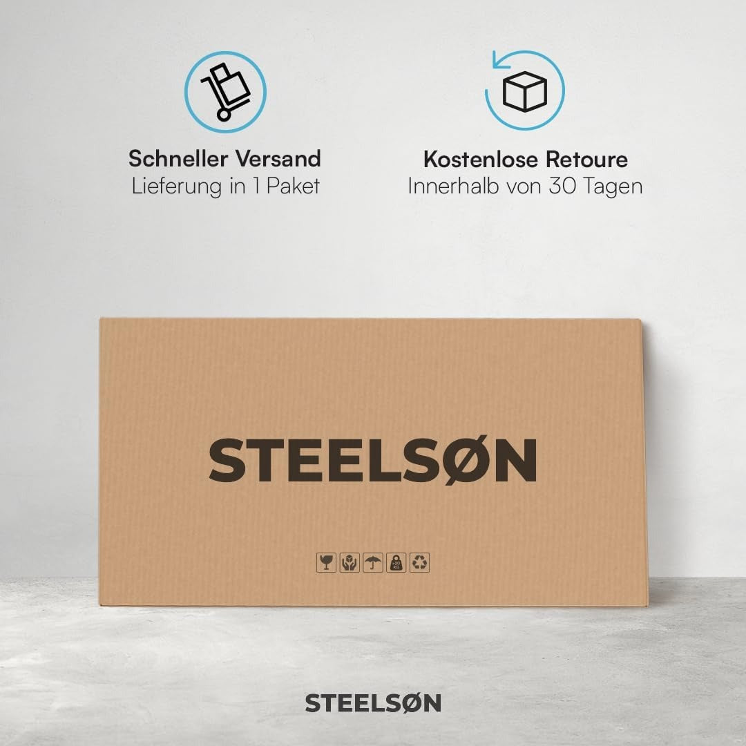 STEELSØN Dorado Gartenbox Metall Anthrazit – Wasserdichte Auflagenbox abschließbar mit Deckel & Gasdruckfeder