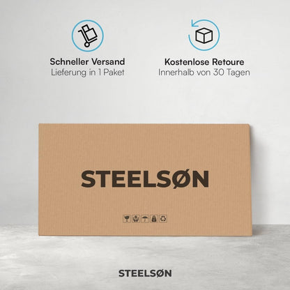 STEELSØN Dorado Gartenbox Metall Anthrazit – Wasserdichte Auflagenbox abschließbar mit Deckel & Gasdruckfeder
