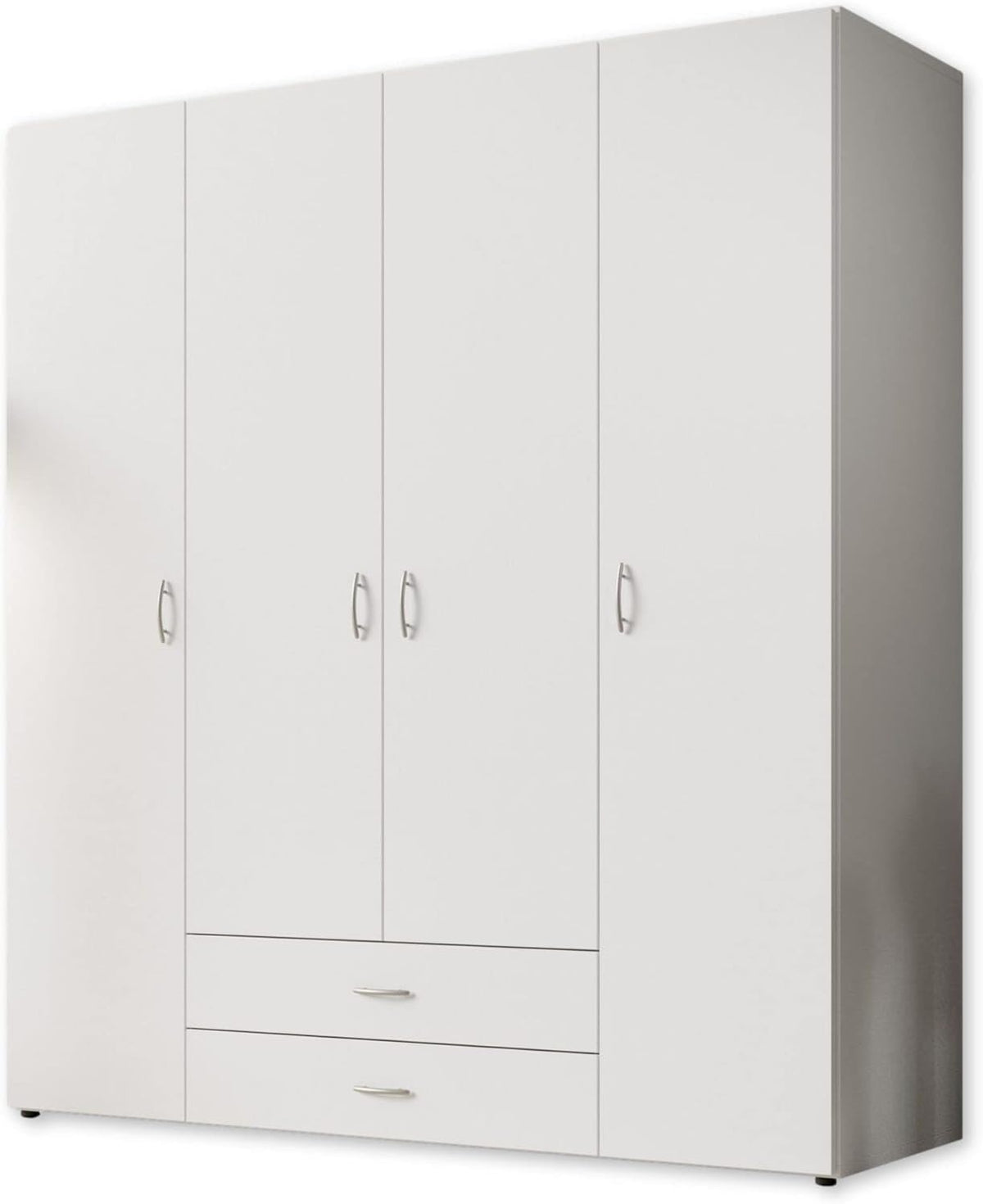 Stella Trading BASE Kleiderschrank Weiß, Drehtürenschrank mit Kleiderstange & verstellbaren Einlegeböden, mehrere Größen – Eiche Sonoma, 120 x 177 x 52 cm