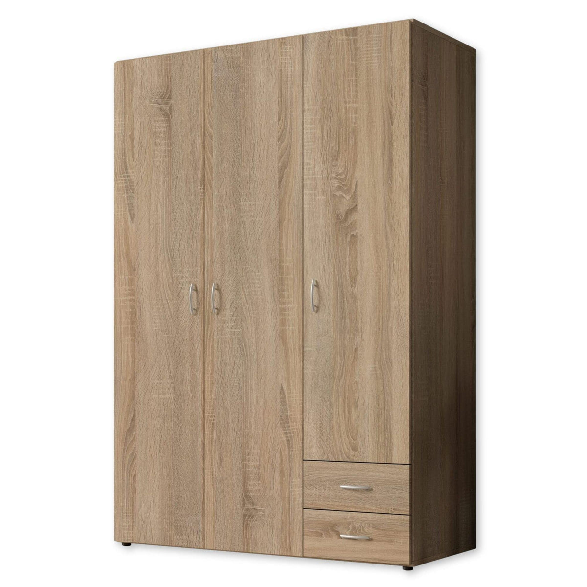 Stella Trading BASE Kleiderschrank Weiß, Drehtürenschrank mit Kleiderstange & verstellbaren Einlegeböden, mehrere Größen – Weiß, 2x Einlegeböden – 77,8 cm