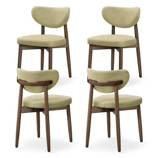 VASAGLE Esszimmerstuhl 4er Set, Küchenstuhl, Polsterstuhl mit Massivholzbeinen, ergonomische Rückenlehne, Aussparung als Griff, Mid-Century-Modern-Stil, Küche, cappuccinobeige KDC668L101-2J – Salbeigrün, 6er Set