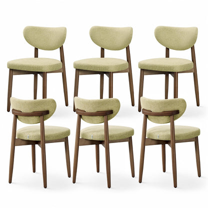 VASAGLE Esszimmerstuhl 4er Set, Küchenstuhl, Polsterstuhl mit Massivholzbeinen, ergonomische Rückenlehne, Aussparung als Griff, Mid-Century-Modern-Stil, Küche, cappuccinobeige KDC668L101-2J – Salbeigrün, 2er Set