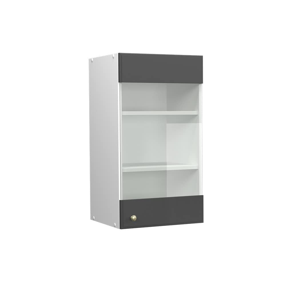Vicco Hängeschrank Fame-Line, Weiß Hochglanz, 60 cm – Weiß Landhaus/Weiß, Hängeglasschrank 40 cm