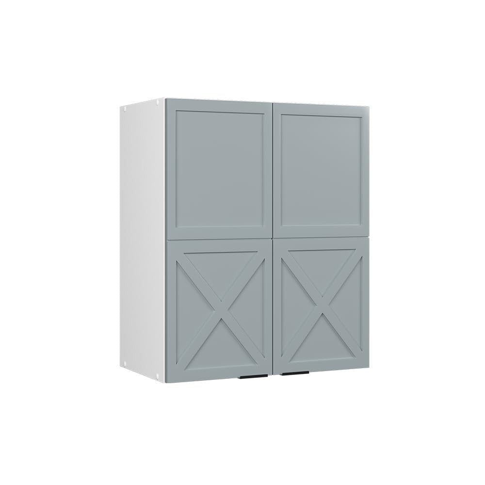 Vicco Hängeschrank Fame-Line, Weiß Hochglanz, 60 cm – Anthrazit-gold Landhaus/Weiß, Hängeglasschrank 40 cm