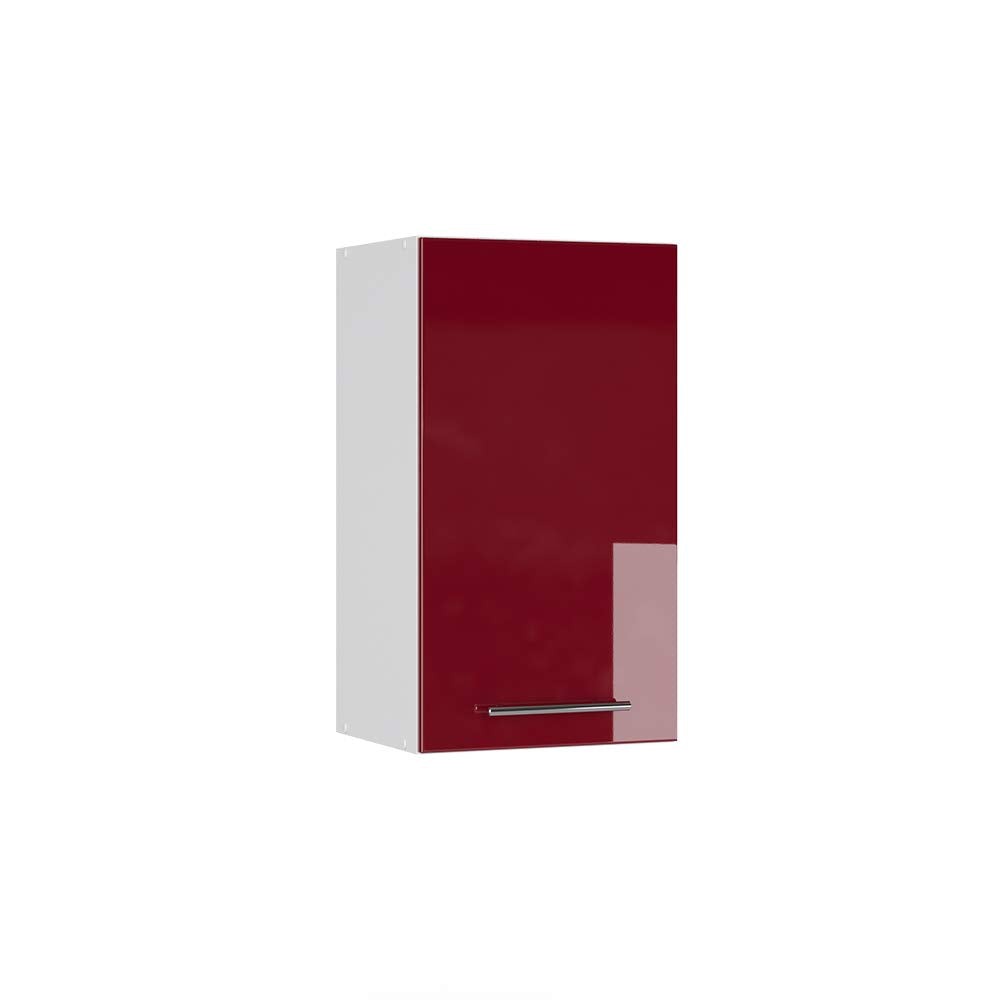 Vicco Hängeschrank Fame-Line, Weiß Hochglanz, 60 cm – Anthrazit Hochglanz/Weiß, Hängeschrank 60 cm mit 2 Fächern