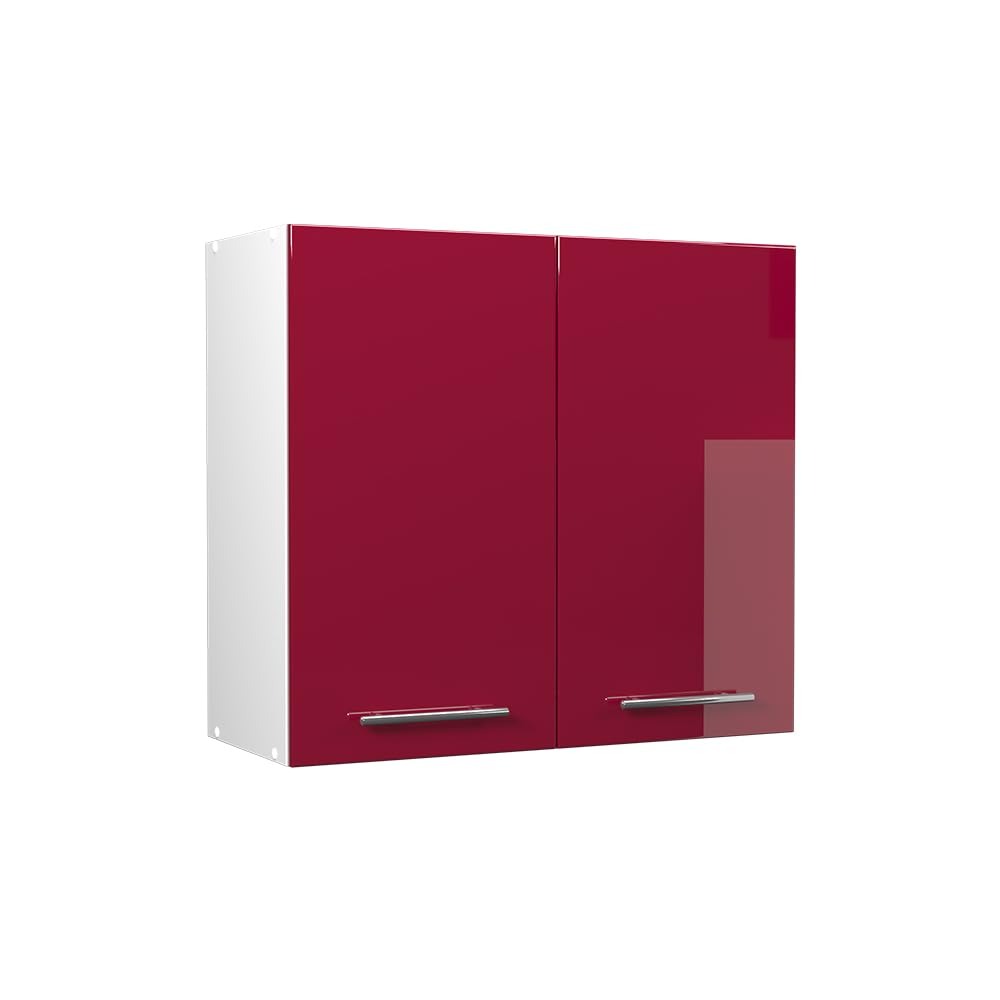 Vicco Hängeschrank Fame-Line, Weiß Hochglanz, 60 cm – Weiß Landhaus/Weiß, Hängeschrank 60 cm (flach)
