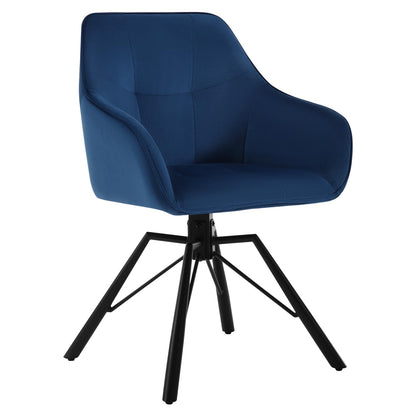 WOLTU Drehbare Esszimmerstühle 6er Set, Küchenstühle mit Armlehen – Blau, 6er Set