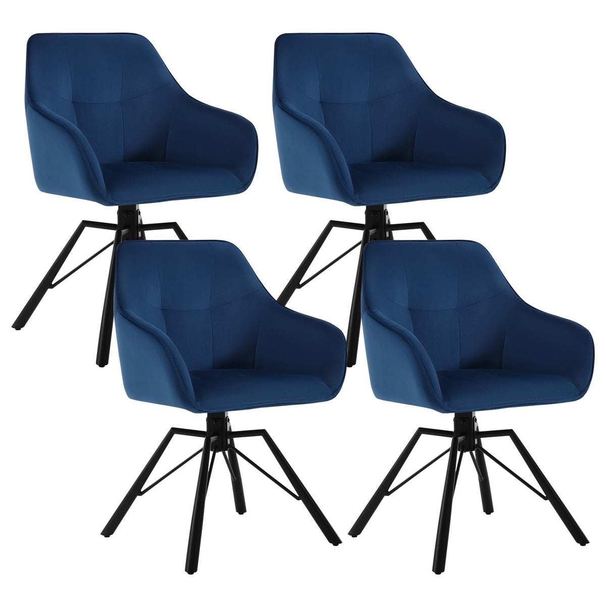 WOLTU Drehbare Esszimmerstühle 6er Set, Küchenstühle mit Armlehen – Bordeaux, 6er Set