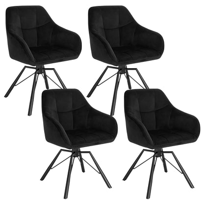WOLTU Drehbare Esszimmerstühle 6er Set, Küchenstühle mit Armlehen – Dunkelgrau, 4er Set