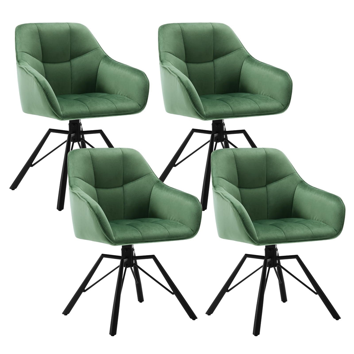 WOLTU Drehbare Esszimmerstühle 6er Set, Küchenstühle mit Armlehen – Blau, 2er Set