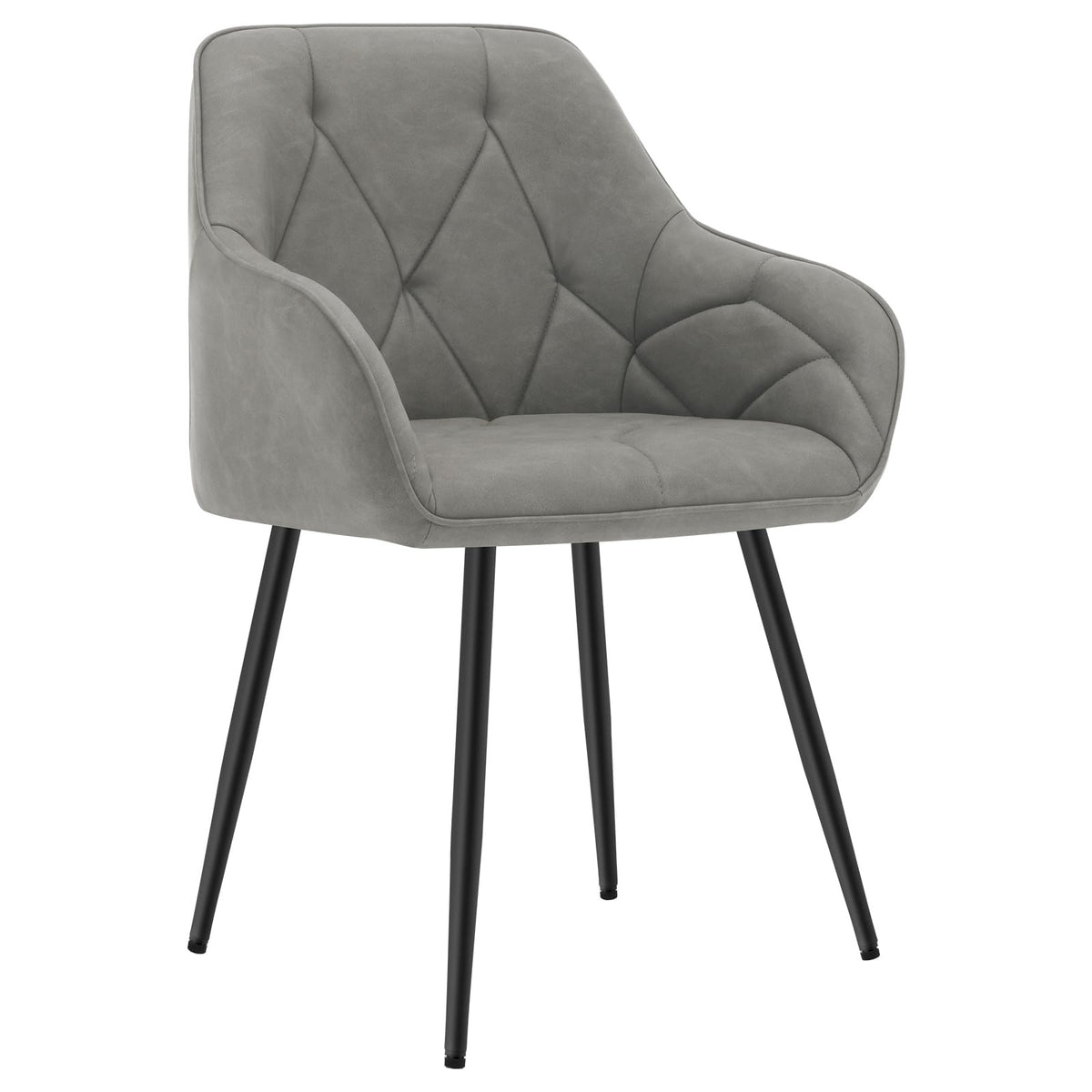 WOLTU Esszimmerstühle 4er Set, für Esszimmer Wohnzimmer, ergonomische Küchenstühle gepolstert mit Armlehnen, Metallbeinen, Sitzfläche aus Vintage-Kunstleder,Dunkelbraun – Dunkelgrau, 6er Set