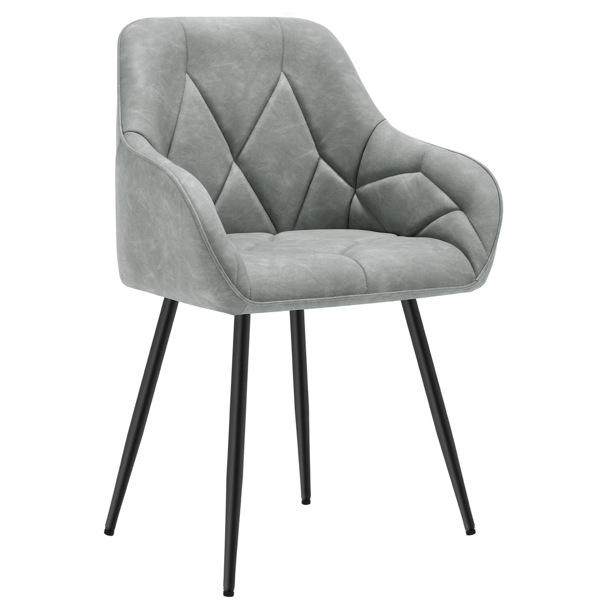 WOLTU Esszimmerstühle 4er Set, für Esszimmer Wohnzimmer, ergonomische Küchenstühle gepolstert mit Armlehnen, Metallbeinen, Sitzfläche aus Vintage-Kunstleder,Dunkelbraun – Dunkelbraun, 1er Set