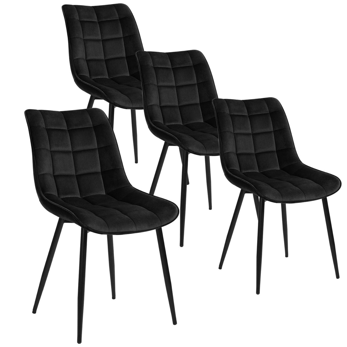 WOLTU Esszimmerstühle 4er Set, Küchenstühle gepolstert mit Rückenlehne – Türkis, 8er Set