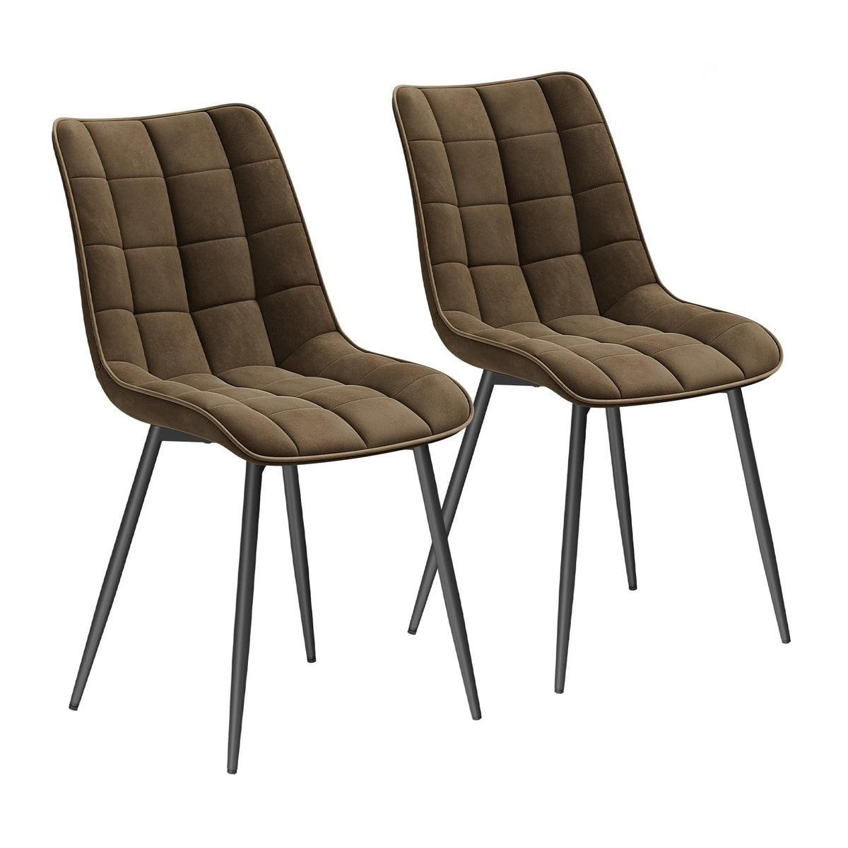 WOLTU Esszimmerstühle 4er Set, Küchenstühle gepolstert mit Rückenlehne – Grau, 2er Set